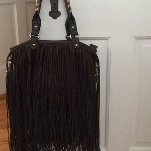 Fringed cross body bag
